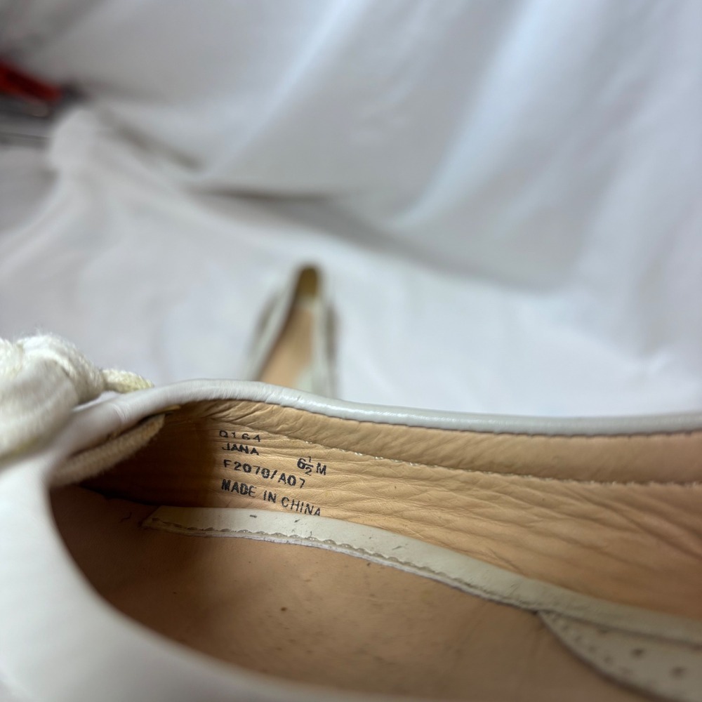 Coach Jana Ballet Flats Womens 6.5 Brown White Signature Monogram Bow SlipOn - Picture 8 of 9